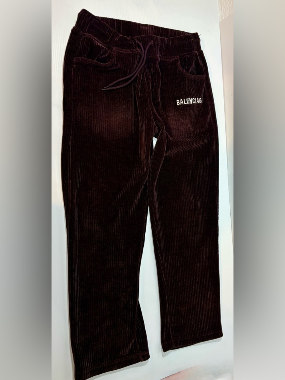 Women's Burgundy Corduroy Jogger Pants